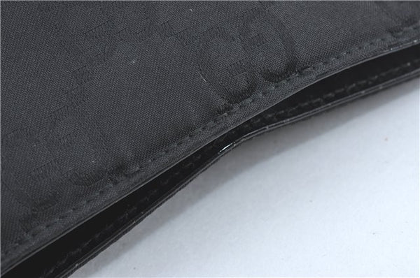 Authentic GUCCI Shoulder Hand Bag Purse GG Nylon Leather 0013166 Black  1838C