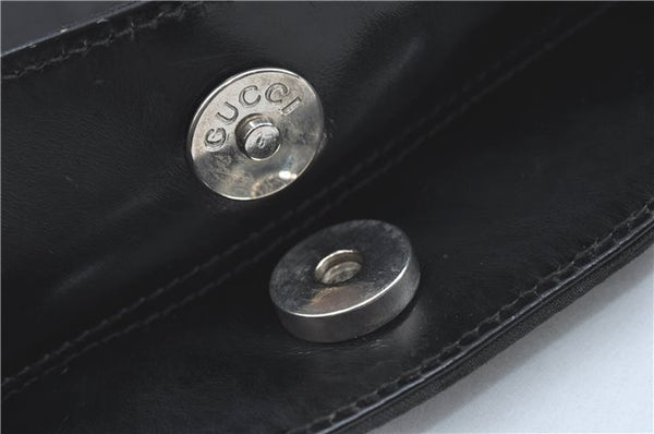 Authentic GUCCI Shoulder Hand Bag Purse GG Nylon Leather 0013166 Black  1838C
