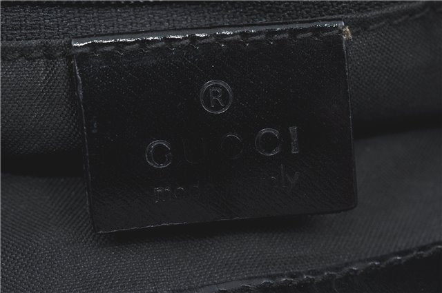 Authentic GUCCI Shoulder Hand Bag Purse GG Nylon Leather 0013166 Black  1838C