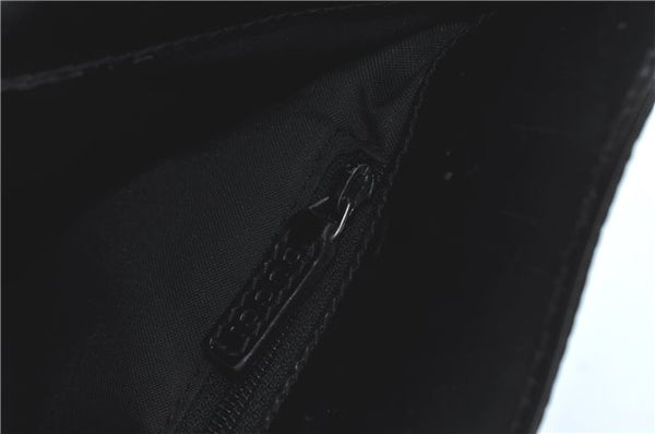 Authentic GUCCI Shoulder Hand Bag Purse GG Nylon Leather 0013166 Black  1838C