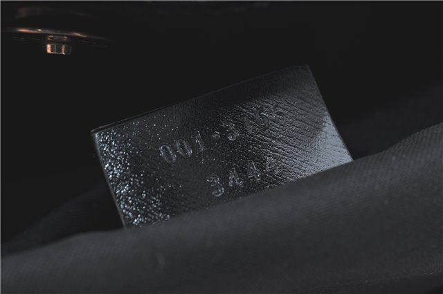 Authentic GUCCI Shoulder Hand Bag Purse GG Nylon Leather 0013166 Black  1838C