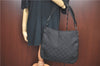 Authentic GUCCI Shoulder Hand Bag Purse GG Nylon Leather 0013166 Black  1838C