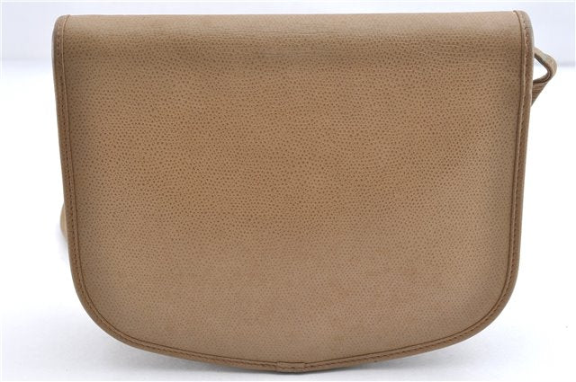 Authentic Christian Dior Honeycomb Shoulder Cross Body Bag Leather Beige 1838G