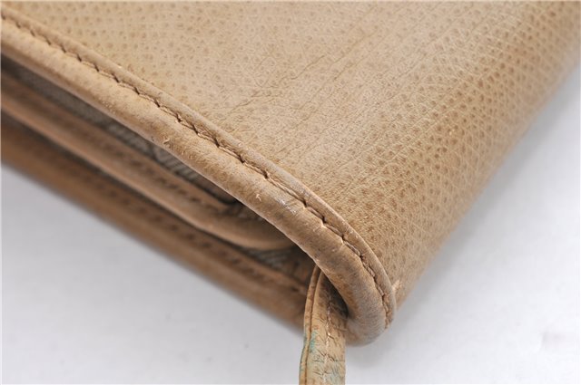 Authentic Christian Dior Honeycomb Shoulder Cross Body Bag Leather Beige 1838G