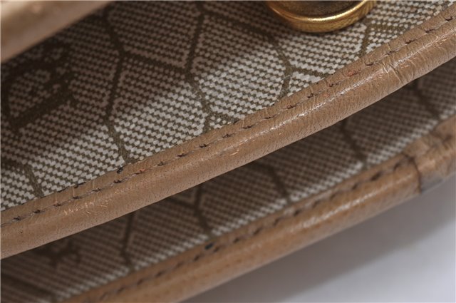 Authentic Christian Dior Honeycomb Shoulder Cross Body Bag Leather Beige 1838G