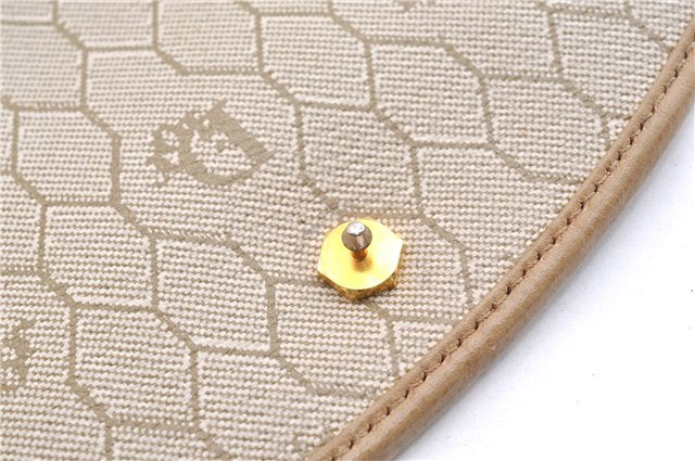 Authentic Christian Dior Honeycomb Shoulder Cross Body Bag Leather Beige 1838G
