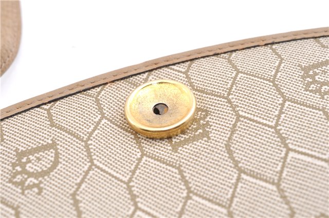 Authentic Christian Dior Honeycomb Shoulder Cross Body Bag Leather Beige 1838G