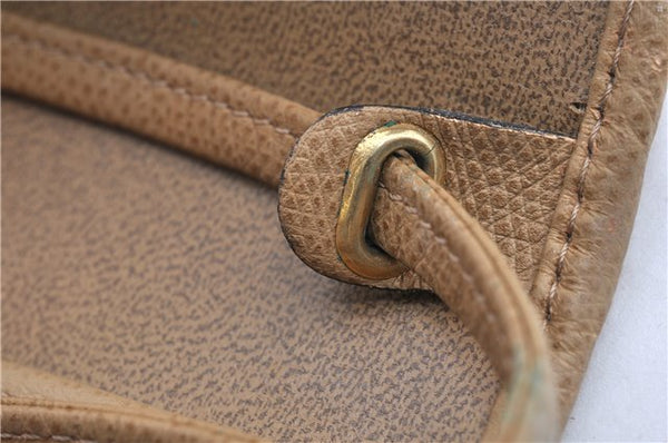 Authentic Christian Dior Honeycomb Shoulder Cross Body Bag Leather Beige 1838G