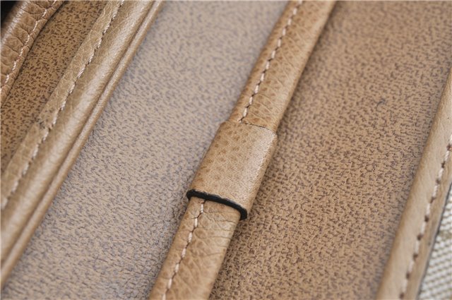 Authentic Christian Dior Honeycomb Shoulder Cross Body Bag Leather Beige 1838G