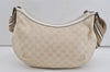 Authentic GUCCI Shoulder Cross Body Bag GG Canvas Leather 181092 White 1838I