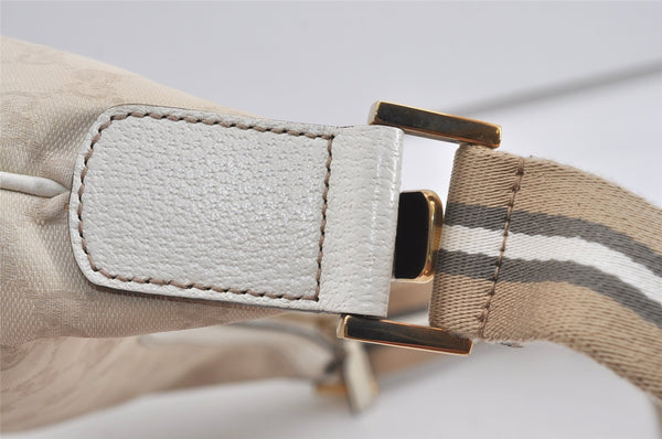 Authentic GUCCI Shoulder Cross Body Bag GG Canvas Leather 181092 White 1838I
