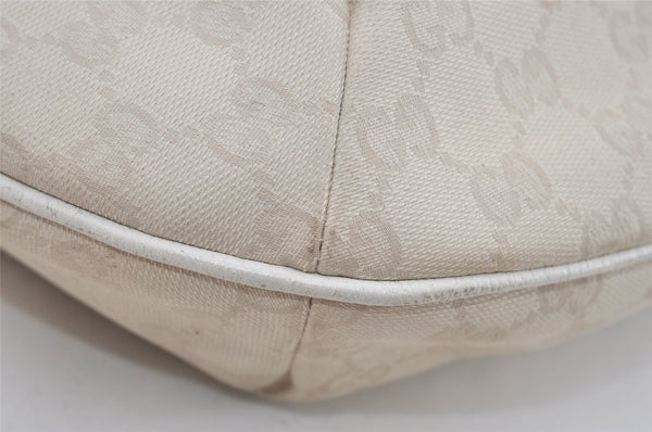 Authentic GUCCI Shoulder Cross Body Bag GG Canvas Leather 181092 White 1838I