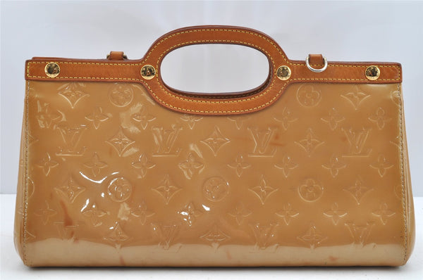 Authentic Louis Vuitton Vernis Roxbury Drive 2Way Hand Bag Beige M91372 LV 1839I