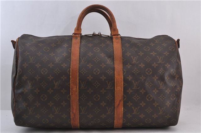 Auth Louis Vuitton Monogram Keepall Bandouliere 50 Boston Bag M41416 LV 1840D