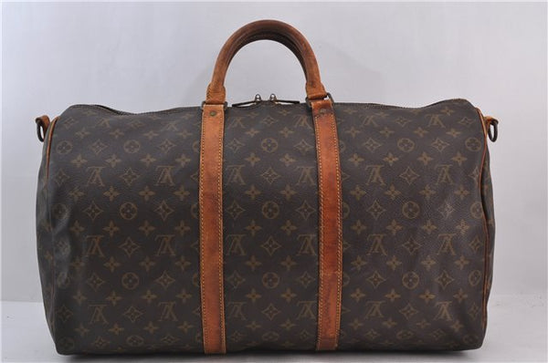 Auth Louis Vuitton Monogram Keepall Bandouliere 50 Boston Bag M41416 LV 1840D