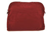 Authentic HERMES Bolide Pouch TGM Clutch Bag Canvas Leather Red 1841I