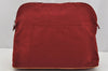 Authentic HERMES Bolide Pouch TGM Clutch Bag Canvas Leather Red 1841I