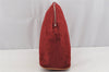 Authentic HERMES Bolide Pouch TGM Clutch Bag Canvas Leather Red 1841I