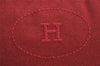 Authentic HERMES Bolide Pouch TGM Clutch Bag Canvas Leather Red 1841I