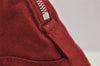 Authentic HERMES Bolide Pouch TGM Clutch Bag Canvas Leather Red 1841I