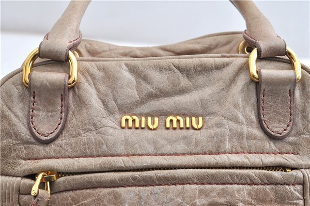 Authentic MIU MIU Vintage Leather Shoulder Hand Bag Purse Pink 1842G