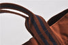 Authentic HERMES Fourre Tout MM Hand Tote Bag Canvas Brown 1843G