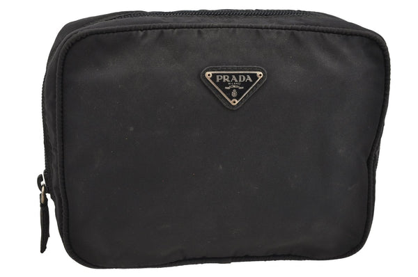 Authentic PRADA Vintage Nylon Tessuto Pouch Purse Black 1843I