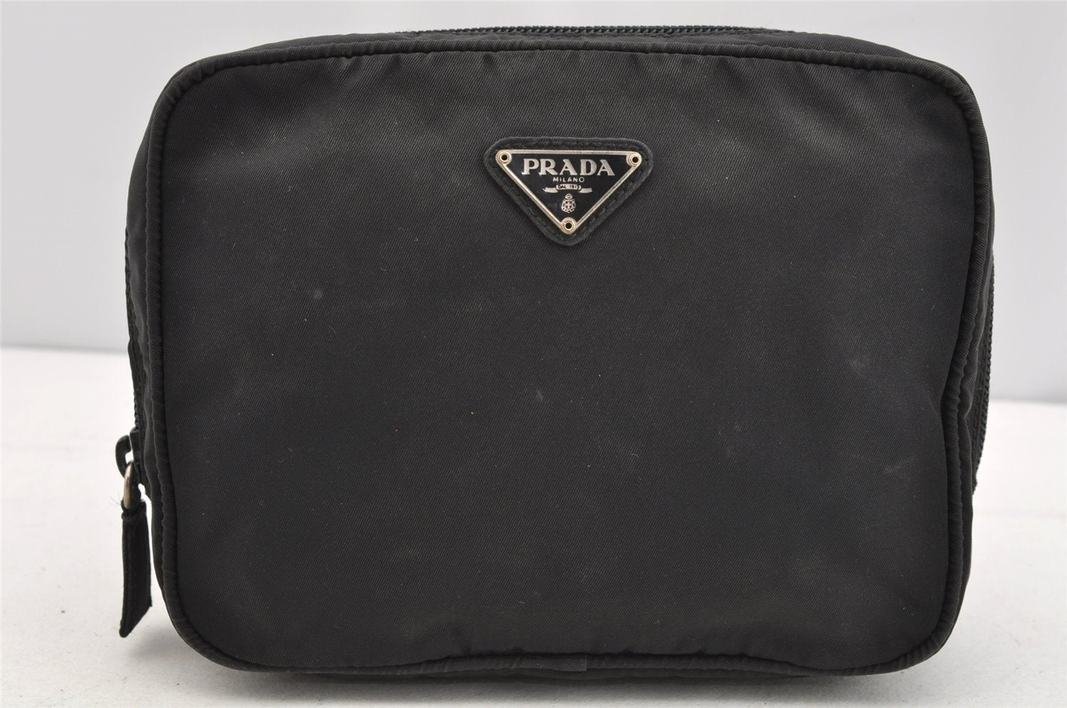 Authentic PRADA Vintage Nylon Tessuto Pouch Purse Black 1843I