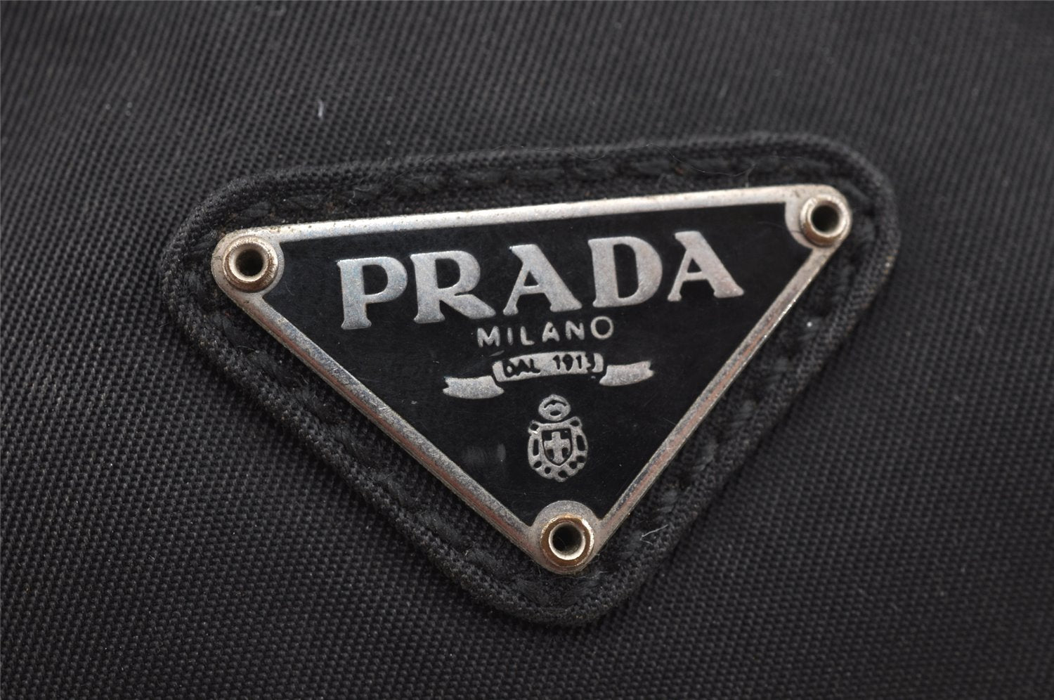 Authentic PRADA Vintage Nylon Tessuto Pouch Purse Black 1843I