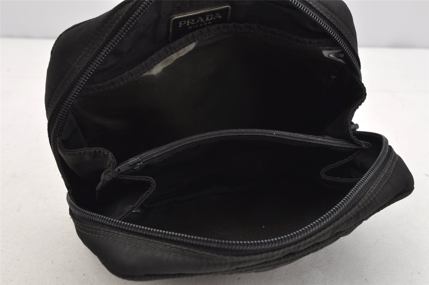 Authentic PRADA Vintage Nylon Tessuto Pouch Purse Black 1843I