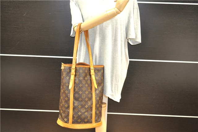 Authentic Louis Vuitton Monogram Bucket GM Shoulder Tote Bag M42236 LV 1844G