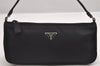 Authentic PRADA Vintage Nylon Tessuto Hand Bag Pouch Purse Black 1844I