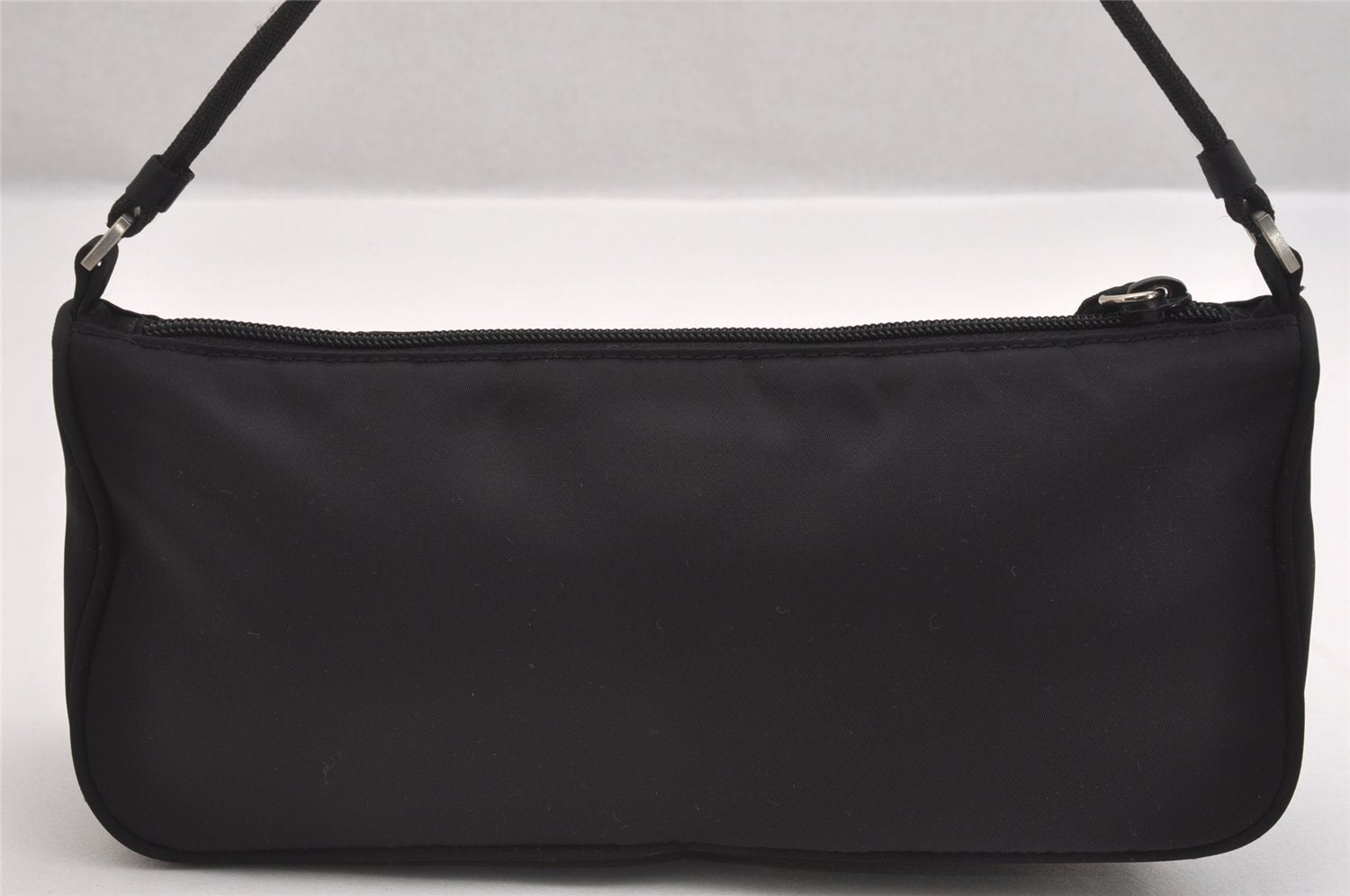 Authentic PRADA Vintage Nylon Tessuto Hand Bag Pouch Purse Black 1844I