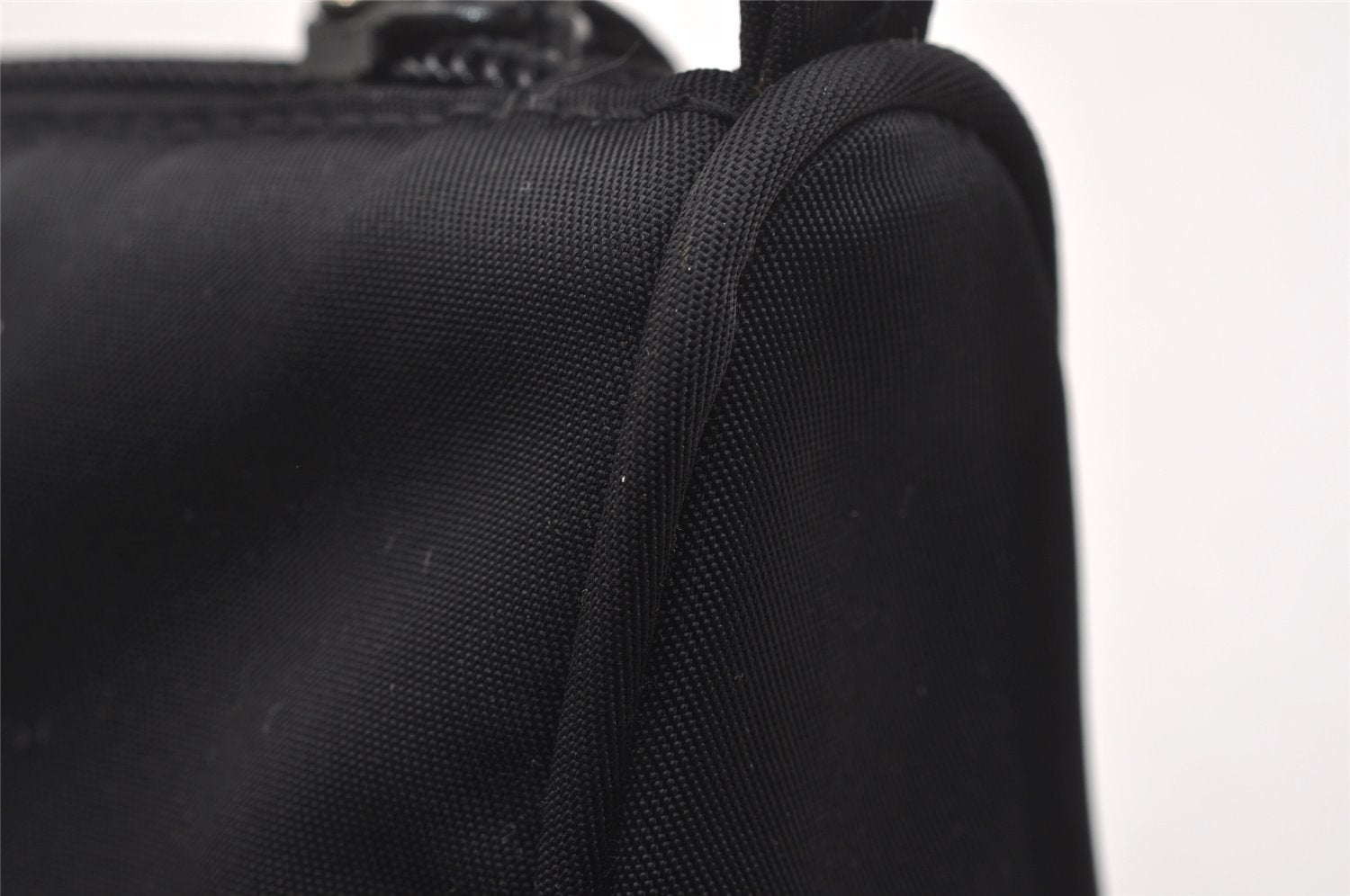 Authentic PRADA Vintage Nylon Tessuto Hand Bag Pouch Purse Black 1844I