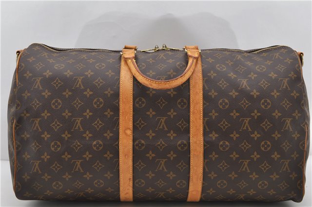 Auth Louis Vuitton Monogram Keepall Bandouliere 55 Boston Bag M41414 LV 1845D