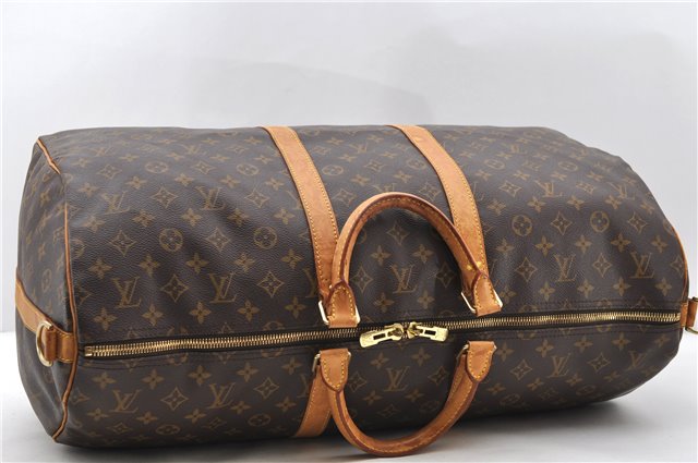 Auth Louis Vuitton Monogram Keepall Bandouliere 55 Boston Bag M41414 LV 1845D