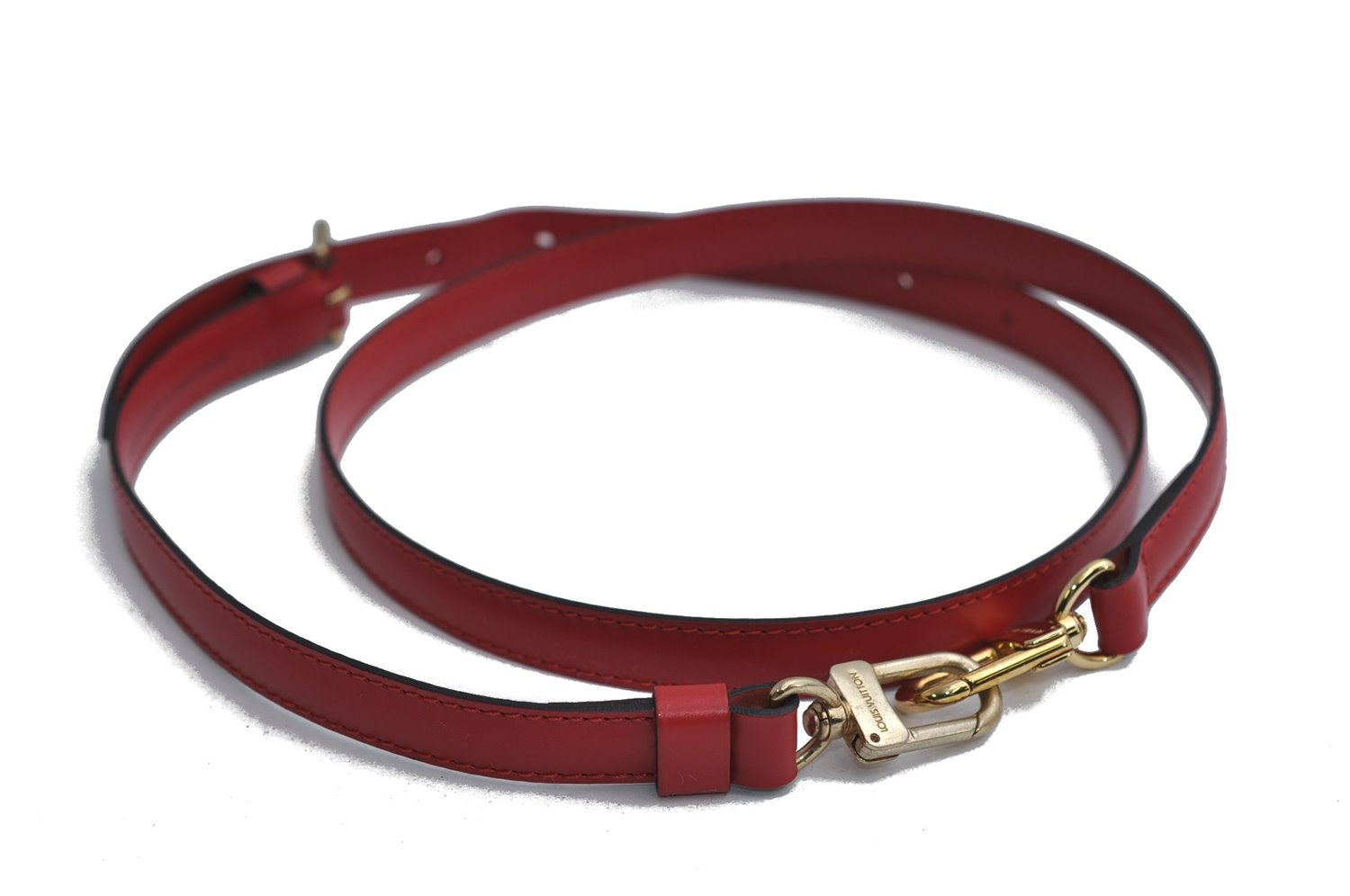 Authentic Louis Vuitton Leather Shoulder Strap Red 40.2-47.2