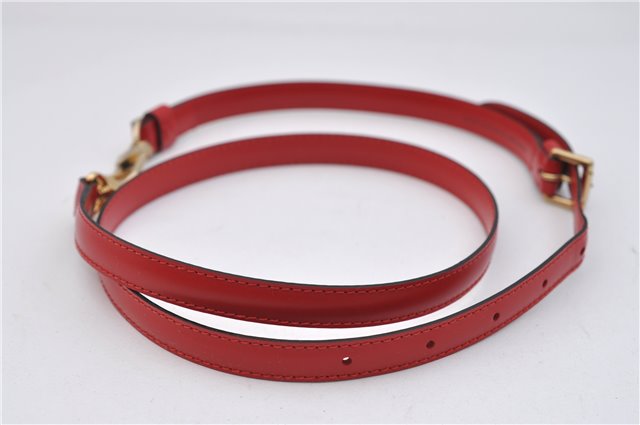 Authentic Louis Vuitton Leather Shoulder Strap Red 40.2-47.2