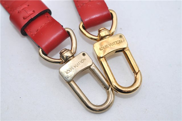 Authentic Louis Vuitton Leather Shoulder Strap Red 40.2-47.2