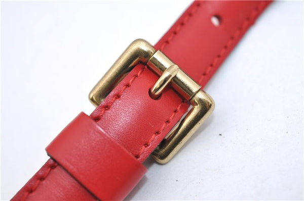 Authentic Louis Vuitton Leather Shoulder Strap Red 40.2-47.2" LV 1845F