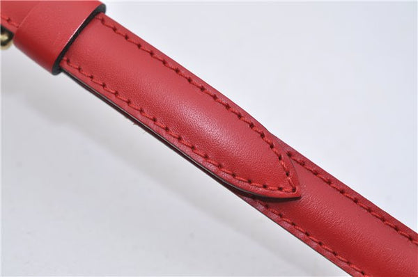 Authentic Louis Vuitton Leather Shoulder Strap Red 40.2-47.2" LV 1845F