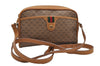 Auth GUCCI Web Sherry Line Micro GG Shoulder Bag PVC Leather Brown Junk 1845G