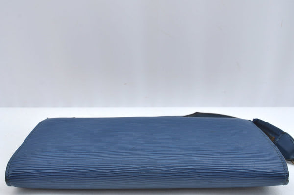Authentic Louis Vuitton Epi Pochette Accessoires Pouch Blue M52945 LV 1845I