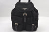 Authentic PRADA Vintage Nylon Tessuto Leather Drawstring Backpack Black 1846I