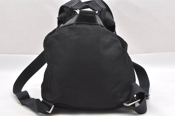 Authentic PRADA Vintage Nylon Tessuto Leather Drawstring Backpack Black 1846I