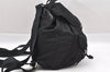 Authentic PRADA Vintage Nylon Tessuto Leather Drawstring Backpack Black 1846I