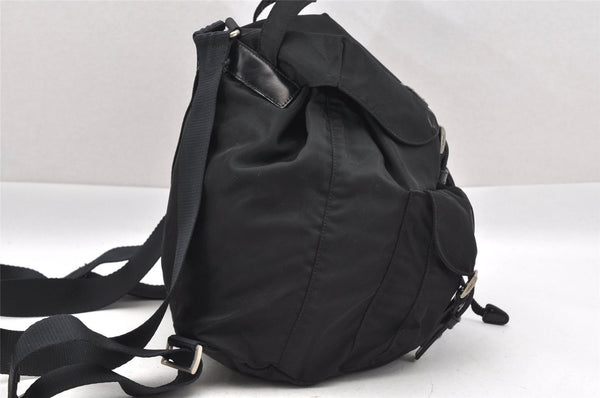 Authentic PRADA Vintage Nylon Tessuto Leather Drawstring Backpack Black 1846I