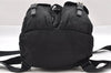 Authentic PRADA Vintage Nylon Tessuto Leather Drawstring Backpack Black 1846I