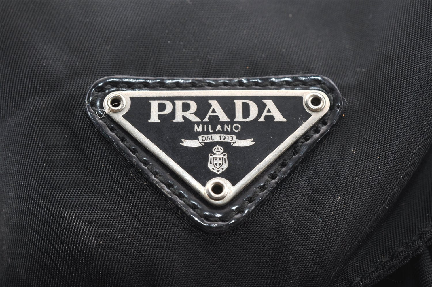 Authentic PRADA Vintage Nylon Tessuto Leather Drawstring Backpack Black 1846I