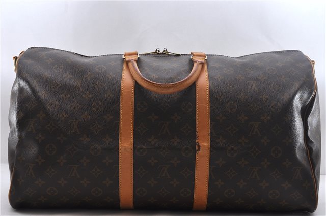 Auth Louis Vuitton Monogram Keepall Bandouliere 55 Boston Bag M41414 LV 1847D